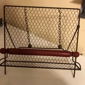 Metal Cookbook Stand with Red Accents